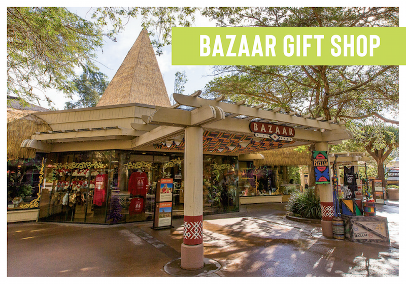 Exterior of San Diego Zoo's Bazaar Gift Shop.