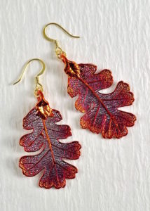Real leaf earrings from The Rose lady.