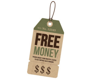 Image of retail label that states Free Money