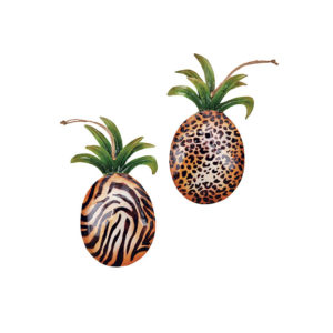 Pineapple Exotic Print Ornament Set from Gallerie II