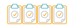Clipboards with checklist marked